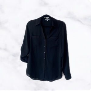 EXPRESS The Portofino Shirt In Black Waffle Print